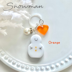 snowman＊キラキラ雪だるまキーホルダー BLACK キーホルダー miasnow