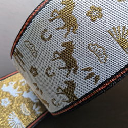 手芸用「 畳ヘリ」招き猫 No.44 畳へり 1m(日本製）畳縁 畳のへり 10