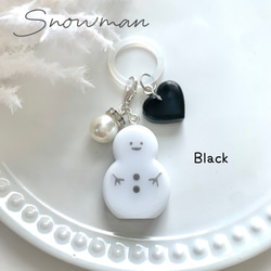 snowman＊キラキラ雪だるまキーホルダー PINK キーホルダー miasnow..y