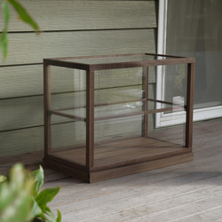 チーク総無垢 ガラスパンケース'80W ショーケース 陳列ケ－ス 飾り棚