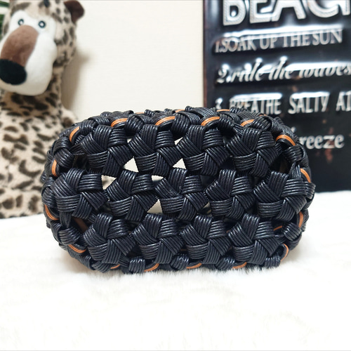 クラフトバンド＊かごバッグSS/花結び✿セミオーダー かごバッグ