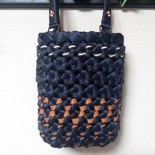 クラフトバンド＊かごバッグSS/花結び✿セミオーダー かごバッグ