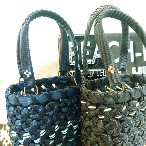 クラフトバンド＊かごバッグSS/花結び✿セミオーダー かごバッグ