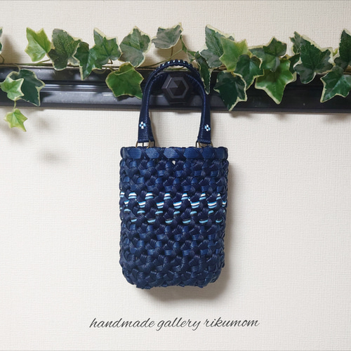 クラフトバンド＊かごバッグSS/花結び✿セミオーダー かごバッグ