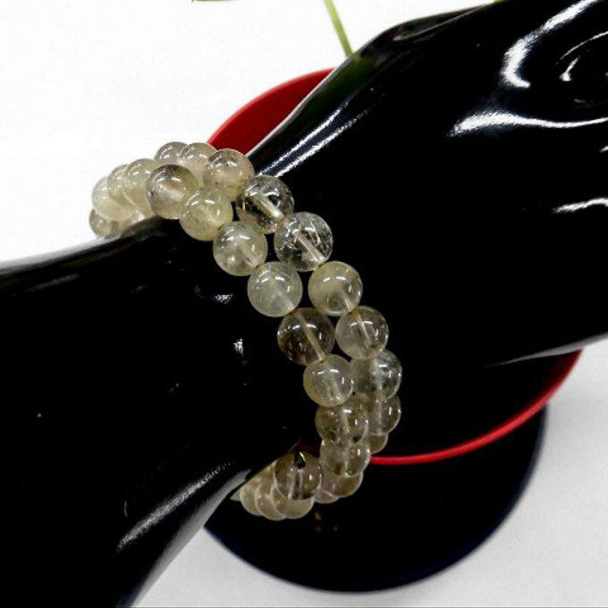 天然石 金針ルチルクォーツ形状記憶ブレスレット・アンクレット  　　250720556