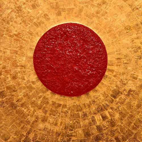 石川県金沢産24K純金箔使用○『太陽』○がんどうあつし絵画油絵