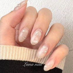 ピンクマグネット✨ミラーフレンチネイル ネイルチップ（つけ爪） luna