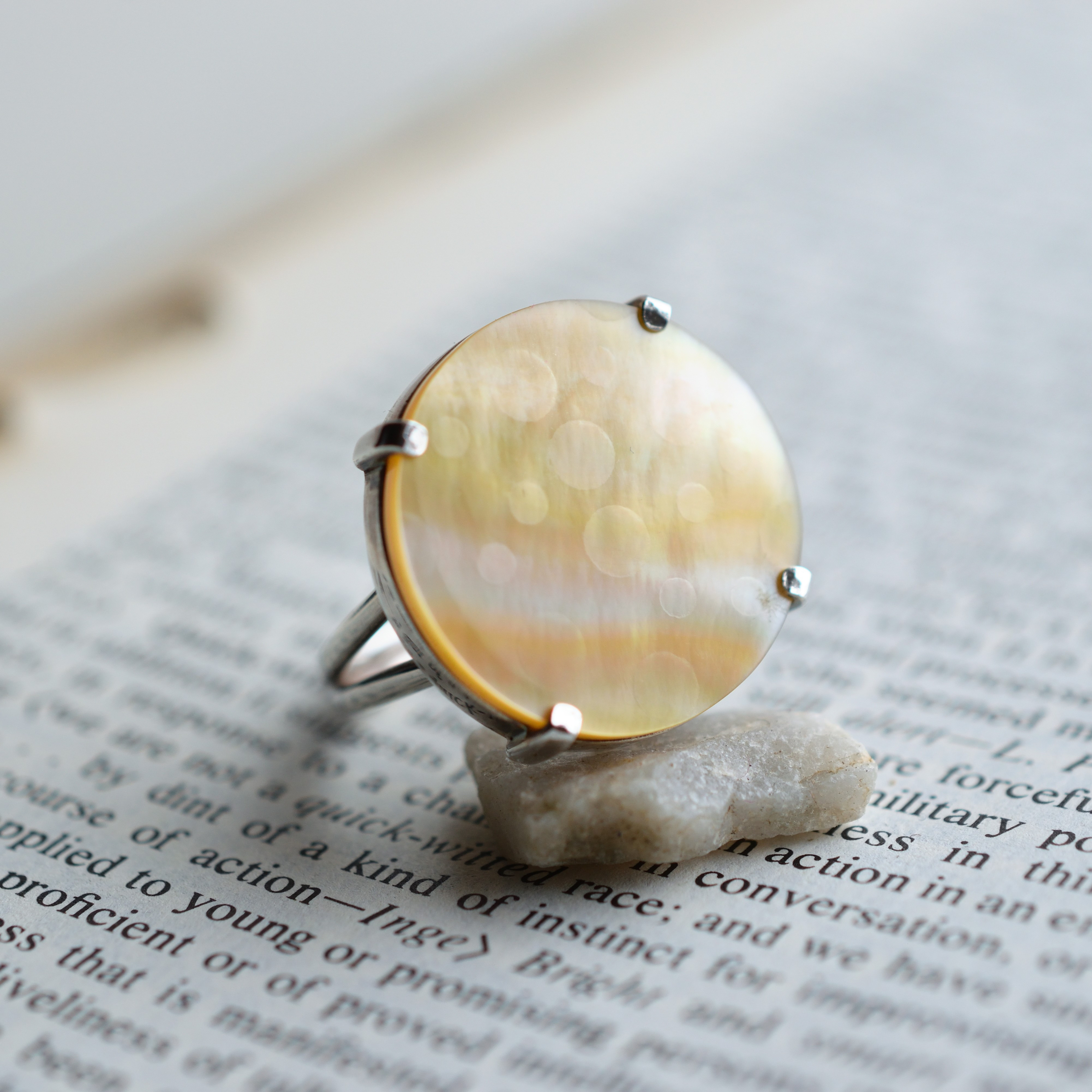 水玉模様-MOPシルバーリング