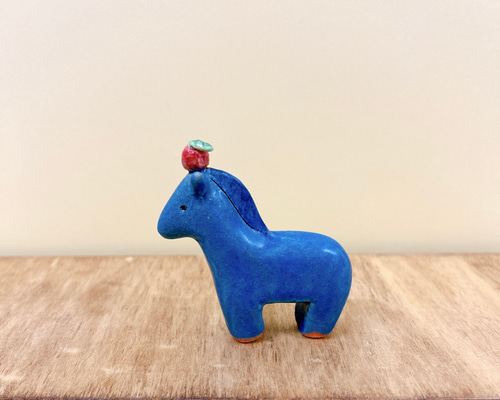 2026年干支 青い馬とりんご 陶器 置物 その他置物 つちもの製作所 通販