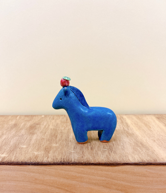 2026年干支 青い馬とりんご 陶器 置物 その他置物 つちもの製作所 通販