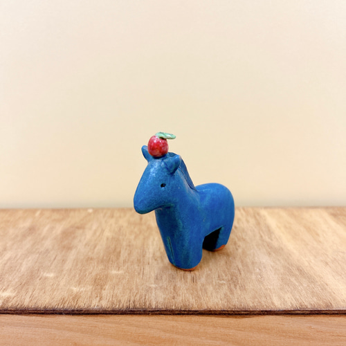 2026年干支 青い馬とりんご 陶器 置物 その他置物 つちもの製作所 通販