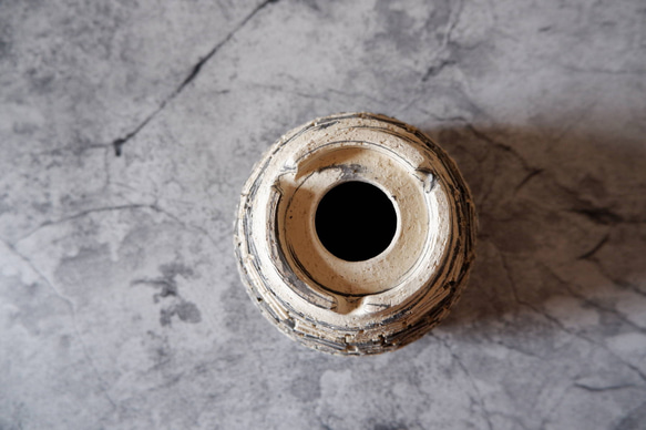 3.5号白黒練込み裂紋鉢301　塊根植物　多肉植物　アガベ　盆栽　植木鉢　作家鉢　鉢皿　沖縄 7枚目の画像