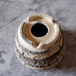 3.5号白黒練込み裂紋鉢301　塊根植物　多肉植物　アガベ　盆栽　植木鉢　作家鉢　鉢皿　沖縄 6枚目の画像