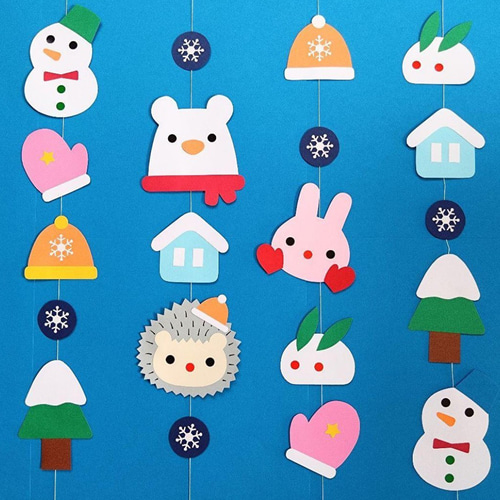 冬 お正月 吊るし飾り 壁面飾り ガーランド 12月 1月 2月 雑貨・その他