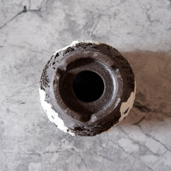 3.5号貫入白化粧捻り裂紋黒鉢304　塊根植物　多肉植物　アガベ　盆栽　植木鉢　作家鉢　沖縄 7枚目の画像