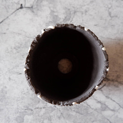 3.5号貫入白化粧捻り裂紋黒鉢304　塊根植物　多肉植物　アガベ　盆栽　植木鉢　作家鉢　沖縄 5枚目の画像