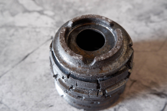 4.5号鉄砂黒裂紋鉢306　塊根植物　多肉植物　アガベ　盆栽　植木鉢　作家鉢　鉢皿　沖縄 6枚目の画像