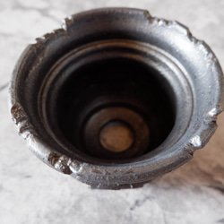 4.5号鉄砂黒裂紋鉢306　塊根植物　多肉植物　アガベ　盆栽　植木鉢　作家鉢　鉢皿　沖縄 4枚目の画像