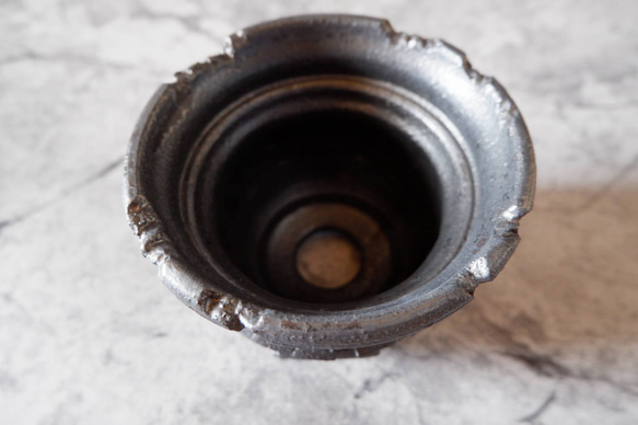 4.5号鉄砂黒裂紋鉢306　塊根植物　多肉植物　アガベ　盆栽　植木鉢　作家鉢　鉢皿　沖縄 4枚目の画像