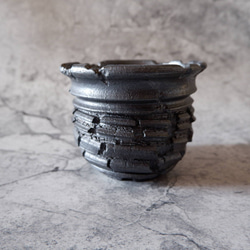 4.5号鉄砂黒裂紋鉢306　塊根植物　多肉植物　アガベ　盆栽　植木鉢　作家鉢　鉢皿　沖縄 3枚目の画像