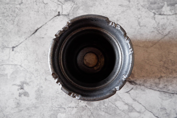 4.5号鉄砂黒裂紋鉢306　塊根植物　多肉植物　アガベ　盆栽　植木鉢　作家鉢　鉢皿　沖縄 5枚目の画像