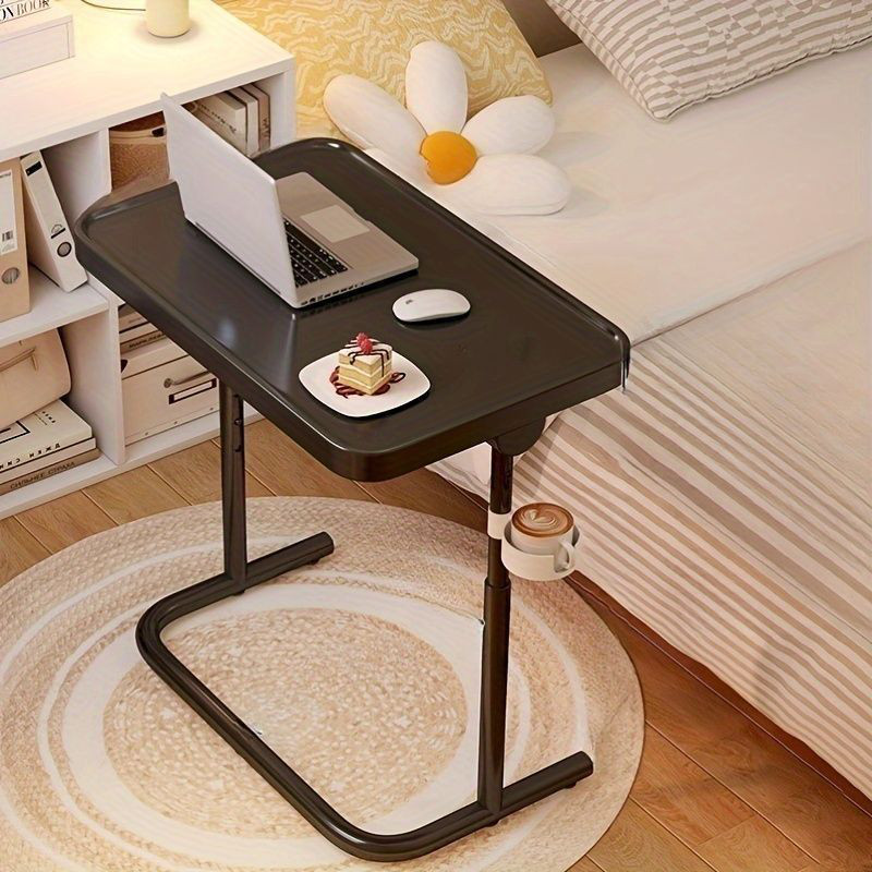インテリア テーブル サイドテーブル 折りたたみ メタル製 キャスター付き 高さ調節 昇降式テーブル 多機能 パソコン
