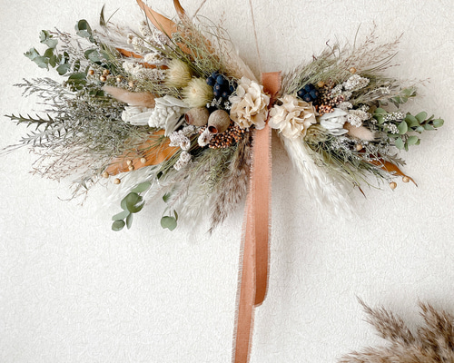 横向きスワッグ ナチュラル ドライフラワー 横長スワッグ スワッグ