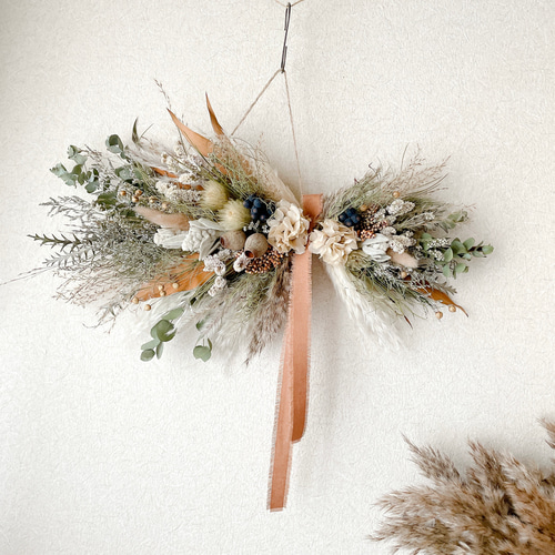 横向きスワッグ ナチュラル ドライフラワー 横長スワッグ スワッグ