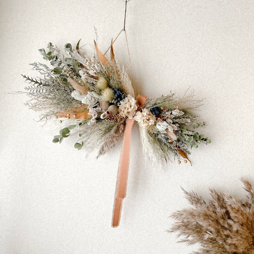 横向きスワッグ ナチュラル ドライフラワー 横長スワッグ スワッグ