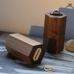 木製 リングディスプレイ リングスタンド 指輪置き 3枚目の画像