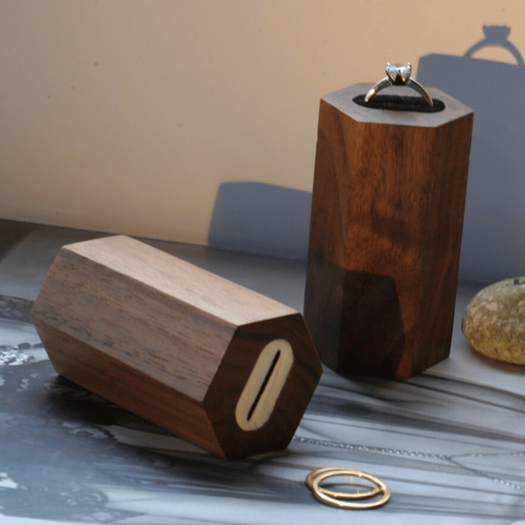 木製 リングディスプレイ リングスタンド 指輪置き 3枚目の画像