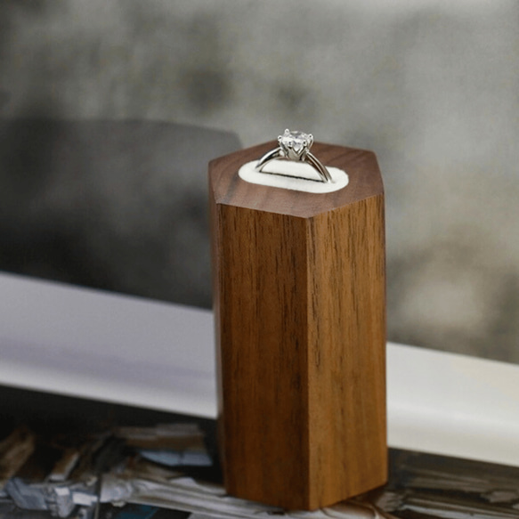 木製 リングディスプレイ リングスタンド 指輪置き 9枚目の画像