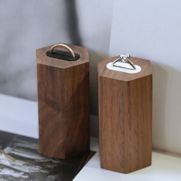 木製 リングディスプレイ リングスタンド 指輪置き 1枚目の画像