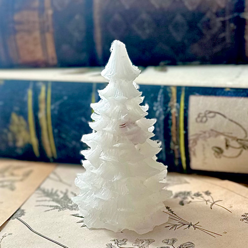 ミニクリスマスツリー》水晶【雪化粧もみの木】一点物オルゴナイト