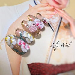 2色薔薇マグネットネイルチップ ネイルチップ（つけ爪） Lily