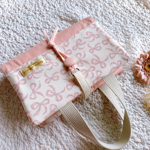 受注生産《大人気》リボン ピンク レビューブックカバー 看護師 A5手帳