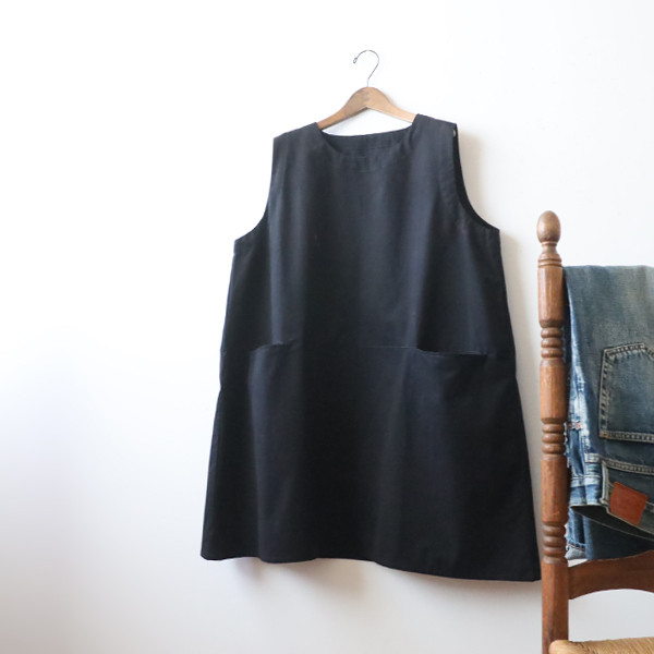 ⁂春うららＳＡＬＥ８９cmベビーキャンバス コットン大きなポケット付チュニック ワンピース ジャンスカ エプロンK75B