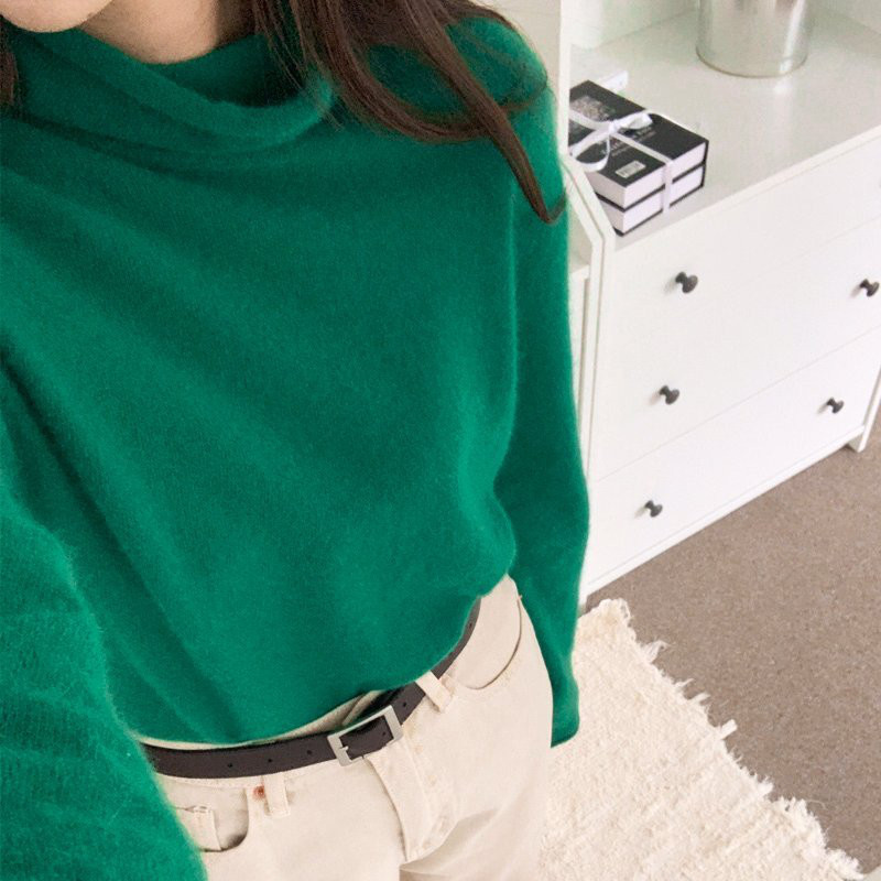 ラクーンウール 可愛いロールネック レディース トップス 秋冬 新作/T132H006