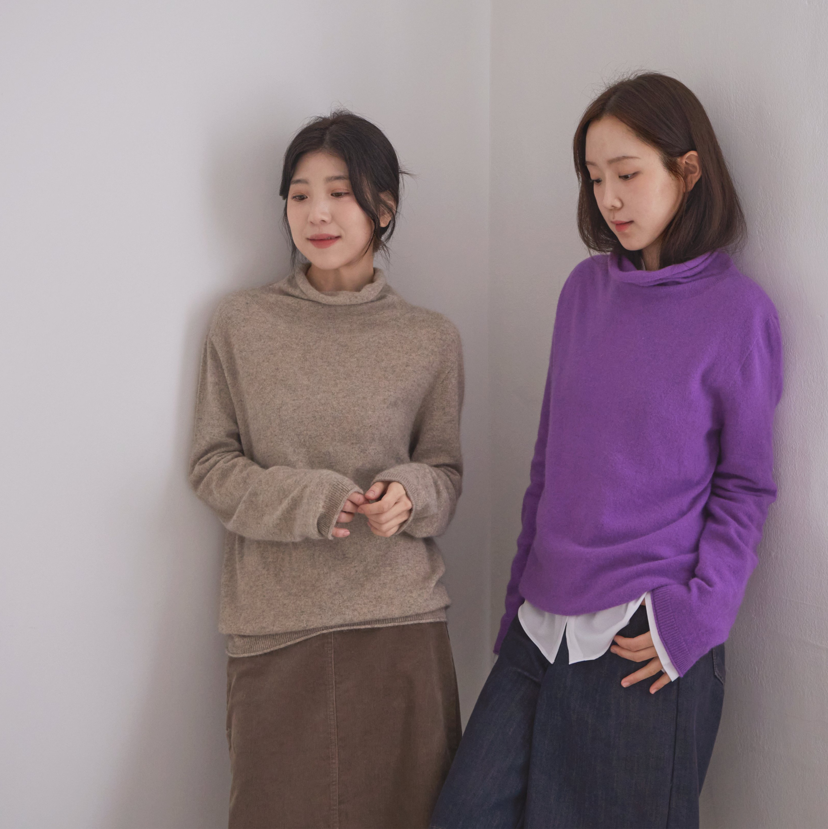 ラクーンウール 可愛いロールネック レディース トップス 秋冬 新作/T132H006