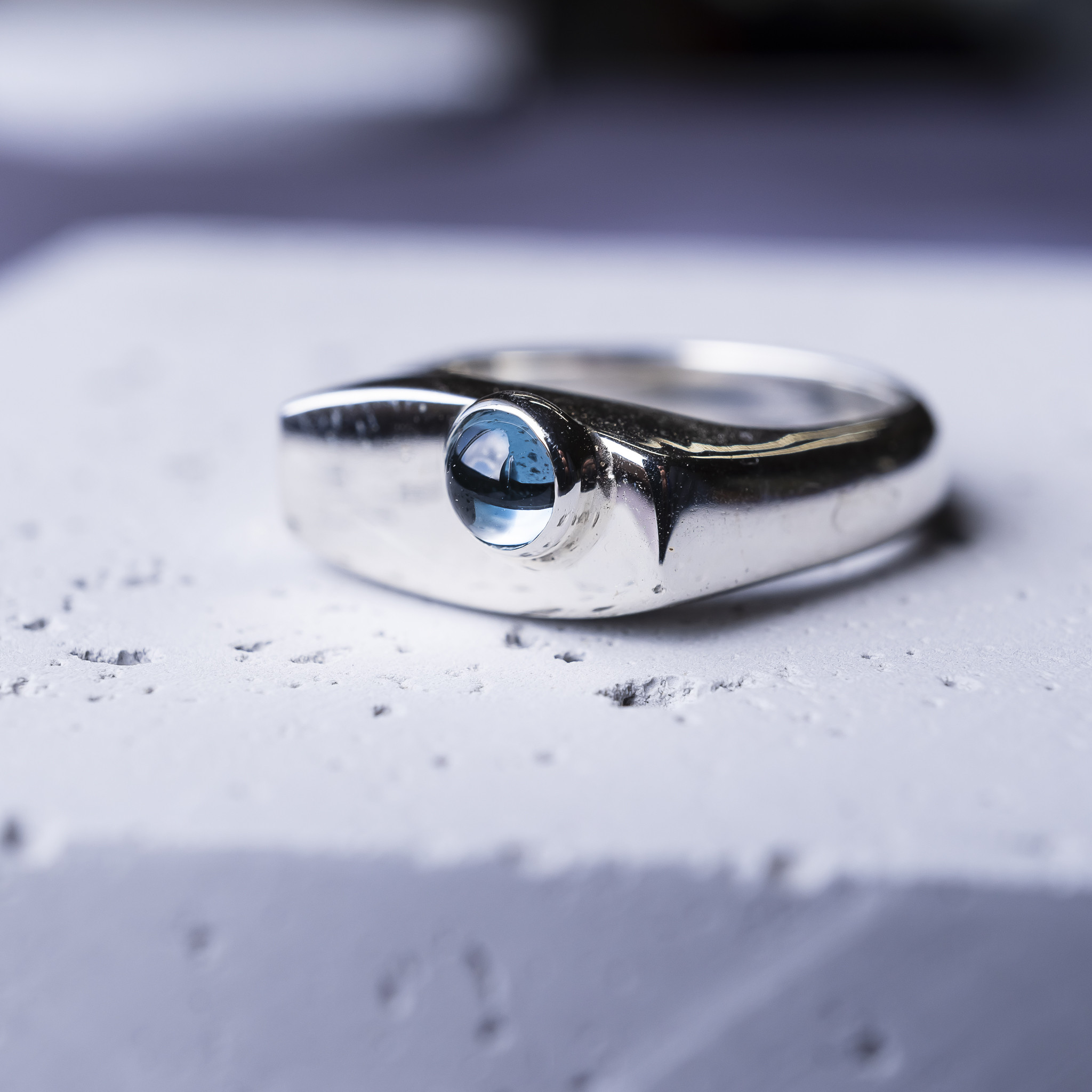 【ブルートパーズ】天然石　シルバー925リング　選べるカラー　送料無料　刻印可能　【受注生産】S-048