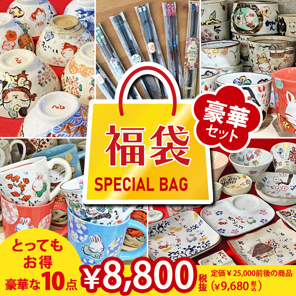 【送料無料 特価】数量限定品 【10点入り】 日用食器豪華福袋 （和）YF018