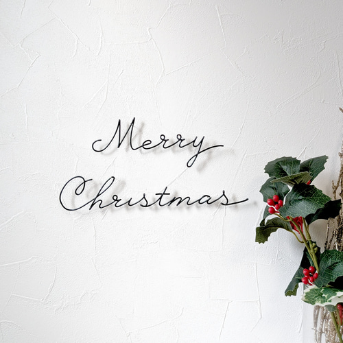 MERRY CHRISTMAS 文字装飾　アイアン⭐︎クリスマス Merry Christmas (大文字タイプ) / クリスマス ワイヤーアート 壁飾り