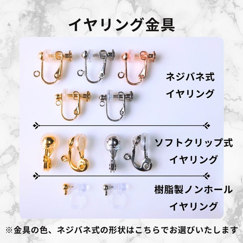 にのじゅん　ノンホールピアス5色 天然石5色で彩る嵐カラーのサークルデザイン イヤリングorピアス