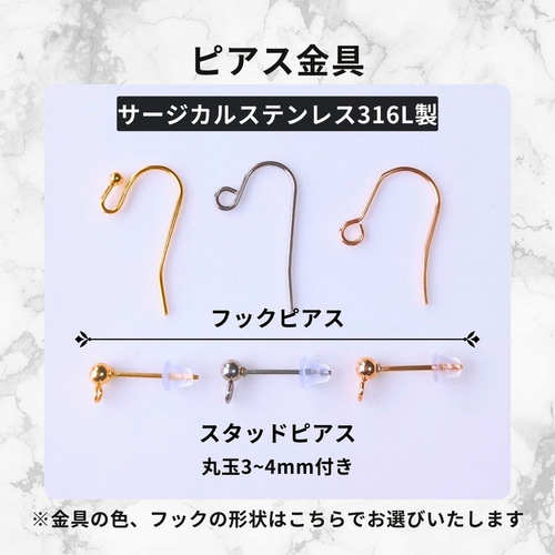 天然石5色で彩る嵐カラーのサークルデザイン イヤリングorピアス