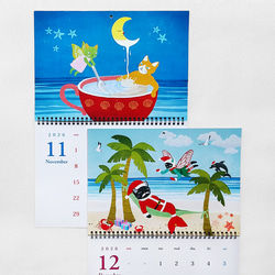 2026魔法の猫カレンダー｜マーメイド猫＆妖精猫｜A3壁掛け・月めくり（ユニコーン特典付） 3枚目の画像