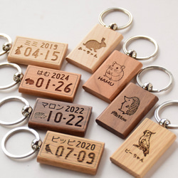 動物 ペット うちの子ナンバープレート キーホルダー 1枚目の画像