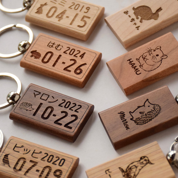 動物 ペット うちの子ナンバープレート キーホルダー 8枚目の画像