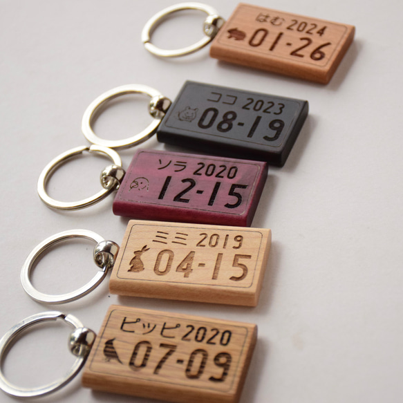 動物 ペット うちの子ナンバープレート キーホルダー 4枚目の画像