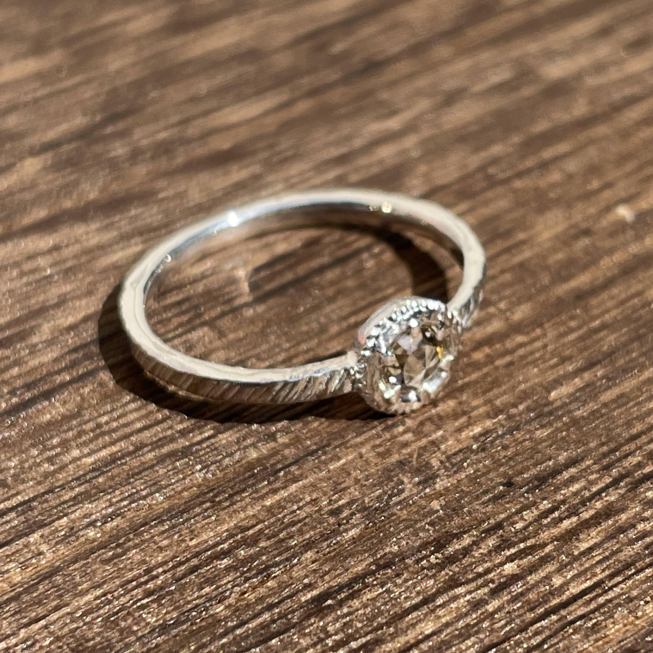 ブラウンダイヤモンド　0.21ct　ローズカット　medallion　シルバーSV925リング