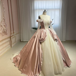 憧れのドレス ストーン パール付き ホルターネック 胸フリル